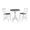 International Concepts Round 30 in Rd Ped Gathering Ht Table, 2 X-Back Stools, White/Heather Gray, 30 in W, 30 in L, Wood K05-30RT-6B-S6132-2 - alternate 1